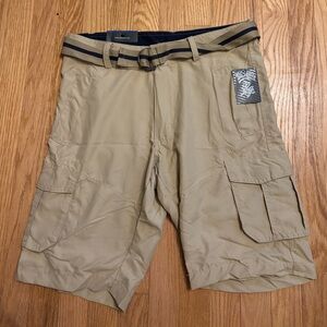 NWT Men's Tan Belted Cargo Shorts By Blue Gear -Size 30